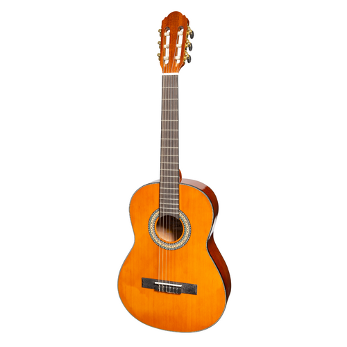 Martinez G-Series 3/4 Size Electric Classical Guitar with Tuner (Amber-Gloss)