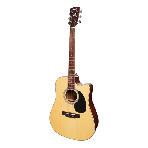 Saga '700 Series' Solid Spruce Top Acoustic-Electric Dreadnought Cutaway Guitar (Natural Satin) Saga '700 Series' Solid Spruce Top Acoustic-Electric Dreadnought Cutaway Guitar (Natural Satin)