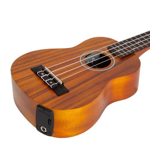 Mojo 'K20 Series' All Koa Electric Soprano Ukulele with Built-in Tuner (Natural Satin)