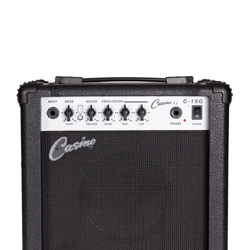 Casino ST-Style Left Handed Electric Guitar and 15 Watt Amplifier Pack (Sunburst)