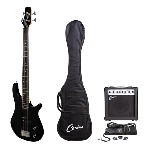 Casino '24 Series' Tune-Style Electric Bass Guitar and 15 Watt Amplifier Pack (Black) Casino '24 Series' Tune-Style Electric Bass Guitar and 15 Watt Amplifier Pack (Black)