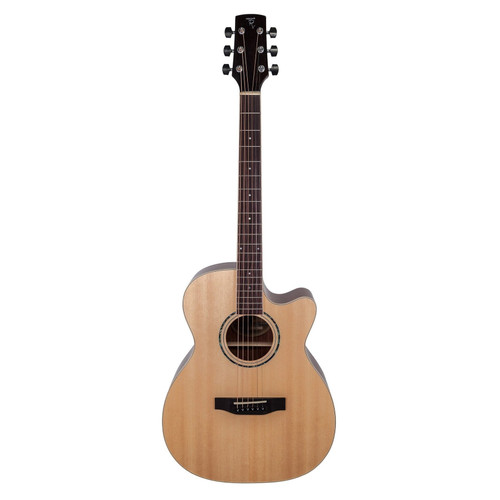 Timberidge '1 Series' Spruce Solid Top Acoustic-Electric Small Body Cutaway Guitar (Natural Gloss)