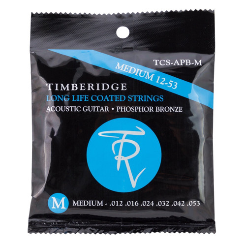 Timberidge Medium Phosphor Bronze Long Life Coated Acoustic Guitar Strings (12-53) Timberidge Medium Phosphor Bronze Long Life Coated Acoustic Guitar Strings (12-53)