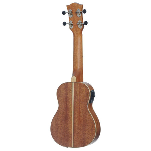 Tiki '5 Series' Mahogany Solid Top Electric Soprano Ukulele with Hard Case (Natural Satin)