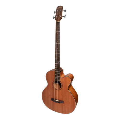 Martinez 'Natural Series' Solid Mahogany Top Acoustic-Electric Cutaway Bass Guitar (Open Pore)