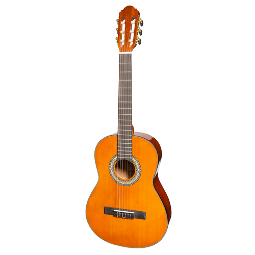 Martinez 'Slim Jim' G-Series 3/4 Size Electric Classical Guitar with Tuner (Amber-Gloss)