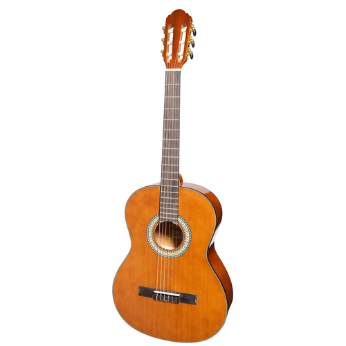 Martinez 'Slim Jim' G-Series Full Size Electric Classical Guitar with Tuner (Natural-Gloss)
