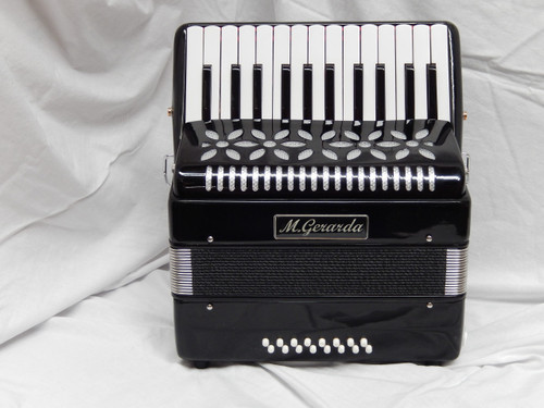 M.Gerarda Piano Accordion, 16-Bass, Black (MG-JH2016B)