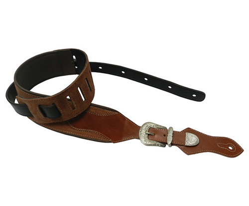 Basso Gtr Strap-Country w/Buckle Leathr Brown DA252