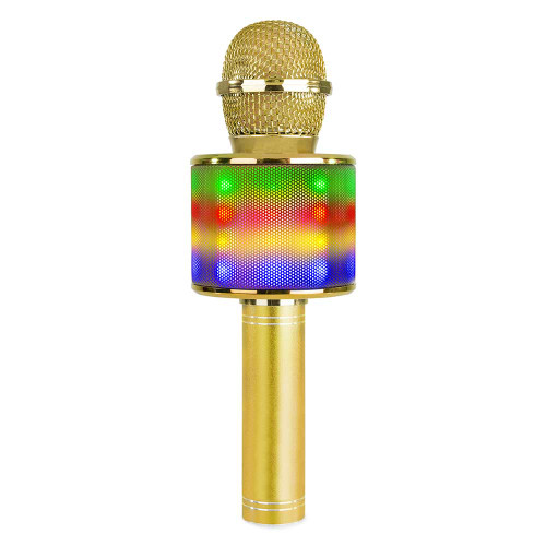 MAX KM15G Karaoke Microphone BT/MP3 LED Gold