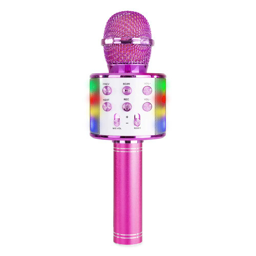 MAX KM15P Karaoke Microphone BT/MP3 LED Pink