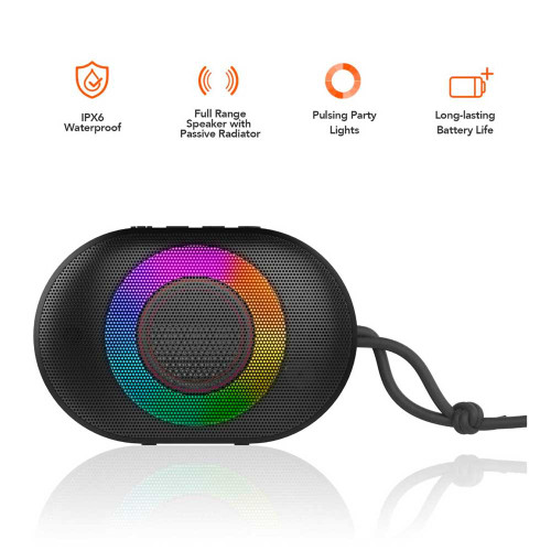 mBeat MB-BSP-B1 BUMP B2 IPX6 Bluetooth Speaker with Pulsing RGB Lights