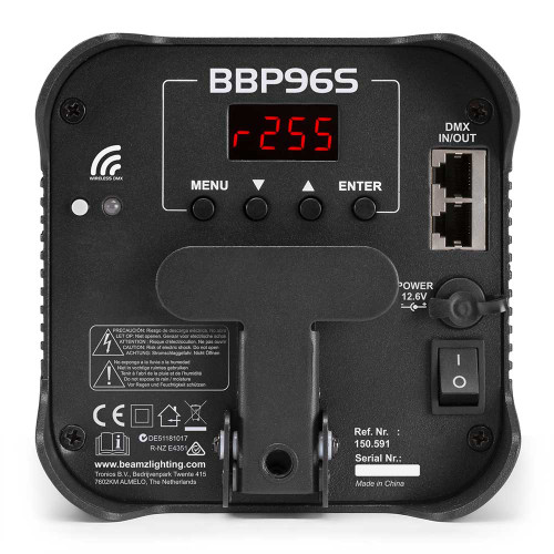 Beamz BBP96S Uplight Par 6x12W Wireless DMX IRC