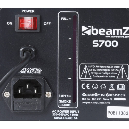 Beamz S700 Smoke Machine 700W with Fluid