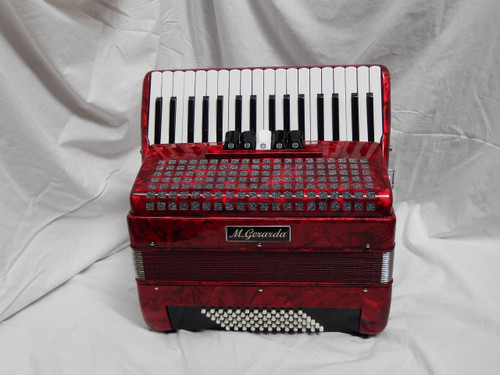 MG-JH2022R, M.GERARDA PIANO ACCORDION, 72 BASS, WITH GIGBAG, RED