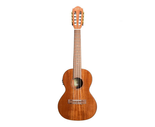 Tiki 8 String Mahogany Solid Top Electric Ukulele with Hard Case (Natural Gloss)