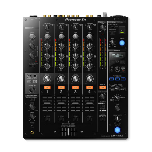 Pioneer PDJ-DJM-750MK2 Digital Pro DJ Mixer 4-channel; 64 bit mixing; Club style set up