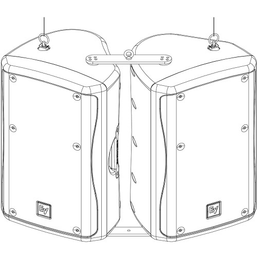 Electro Ð Voice EVL-CB-5W Cluster Bracket Kit for 2x ZX3 or ZX5; White