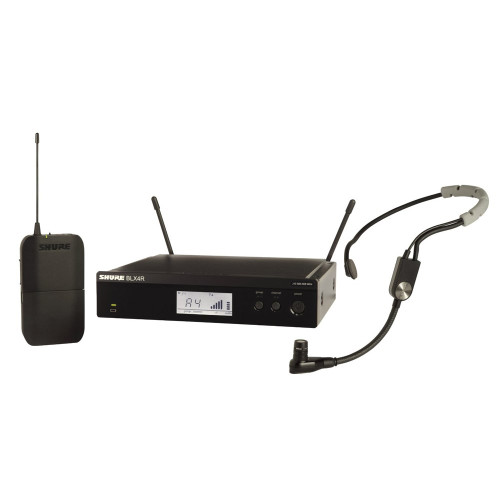 Shure SHR-BLX14RS35K14 Wireless 1/2R Headworn System BLX1 Tx; SM35 Mic; BLX4R Rx Auto Setup: 614-638MHz BLX1 Tx; SM35 Mic; BLX4R Rx Auto Setup: 614-638MHz