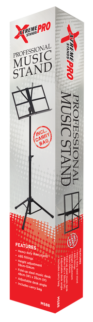 XTREME PRO MS88 Heavy duty black music stand.