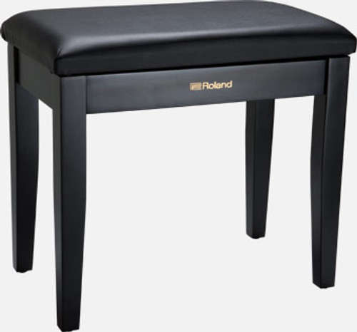 Piano bench with satin black finish. Also available in satin white finish (RPB-100WH) and rosewood (RPB-100RW).