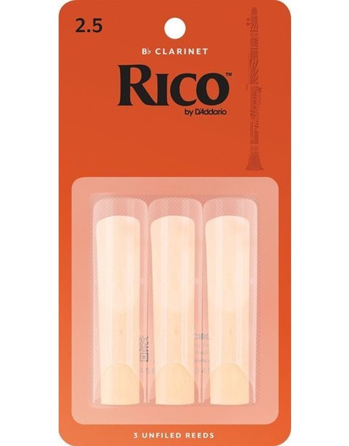 Rico RP125 Bb Clarinet Reeds Size 2.5 3 Pack