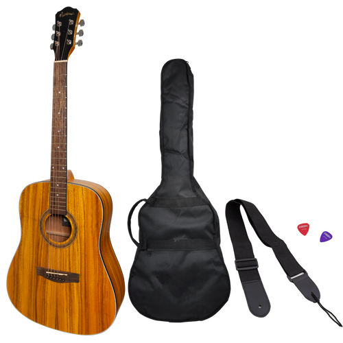 Martinez '41 Series' Dreadnought Acoustic Guitar Pack with Built-in Tuner (Koa) Martinez '41 Series' Dreadnought Acoustic Guitar Pack with Built-in Tuner (Koa)