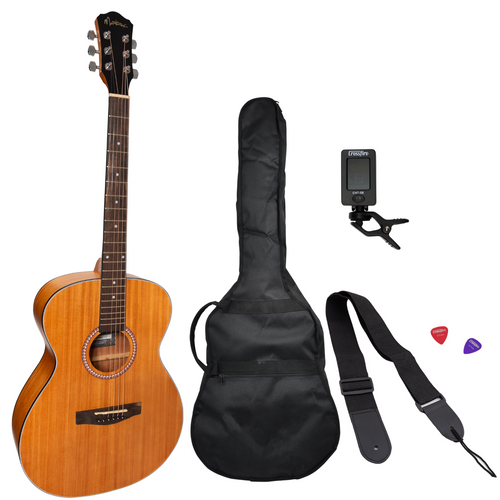 Martinez Left Hand '41 Series' Folk Size Acoustic Guitar Pack (Mahogany) Martinez Left Hand '41 Series' Folk Size Acoustic Guitar Pack (Mahogany)