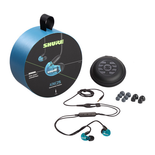 Shure SHR-SE215DYBLUNI AONIC 215 Earphone Sound Isolating; Single Driver w/ RMCE-UNI; Blue