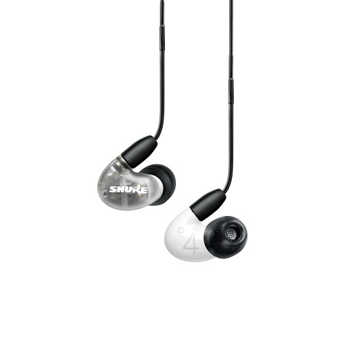 Shure SHR-SE42HYW+UNI AONIC 4 Sound Isolating Earphone; Dual-driver hybrid design w/ RMCE-UNI; White