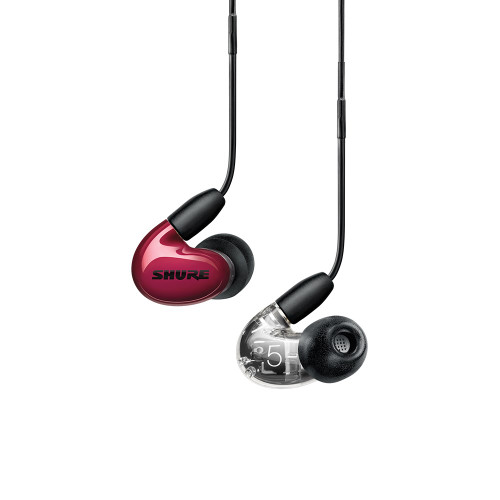 Shure SHR-SE53BARD+UNI AONIC 5 Sound Isolating Earphone; 3x balanced armature drivers w/ RMCE-UNI; Red