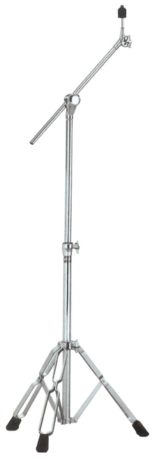 Heavy duty hideaway boom/straight Cymbal stand with wide contour double braced legs. Cog tilter. Thumb screw height adjustment.