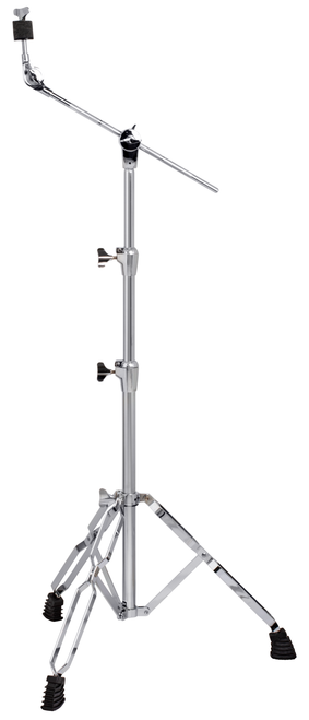 Pro heavy duty, hideaway boom/straight Cymbal stand with double braced legs. Splined boom arm for secure locking. Butterfly style boom arm adjustment with memory lock.