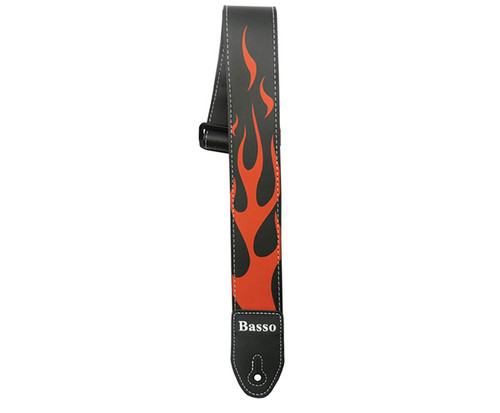Basso Guitar Strap-Synthetic Flames SF11