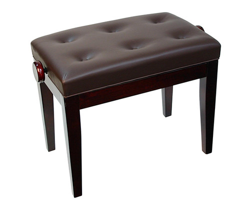 Piano Bench-Adjustable Button Seat Mahogany