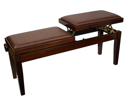 Piano Bench-Duet Dual Adjustable Walnut
