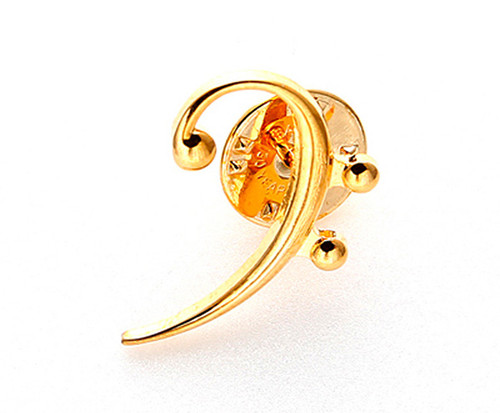 Pickboy Brooch Goldplated - Bass Clef