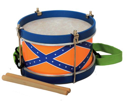 Percussion Plus Kids Marching Drum in Blue/Orange with Pattern