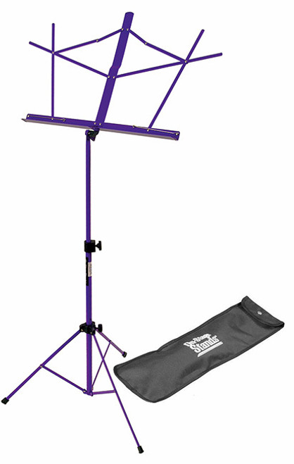 On Stage Compact Sheet Music Stand in Purple with Bag