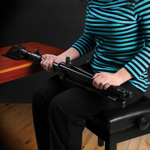 On Stage Pro Orchestral Sheet Music Stand with Wide Rosewood Bookplate