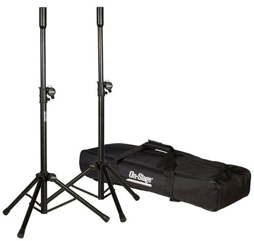 On Stage Mini Speaker Stand Pack with Pair of Mini Speaker Stands & Carry Bag