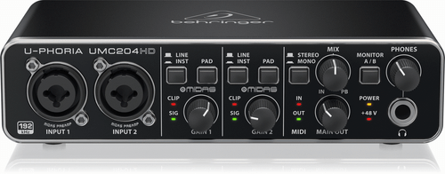 The Behringer U-phoria Umc204hd Interface