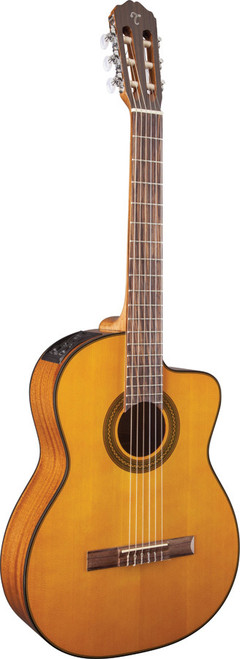 Takamine TGC1CENAT GC1 Series AC/EL Classical Guitar with Cutaway in Natural Gloss Finish