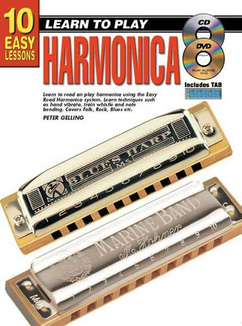 10 Easy Lessons Learn To Play Harmonica Book/CD/DVD