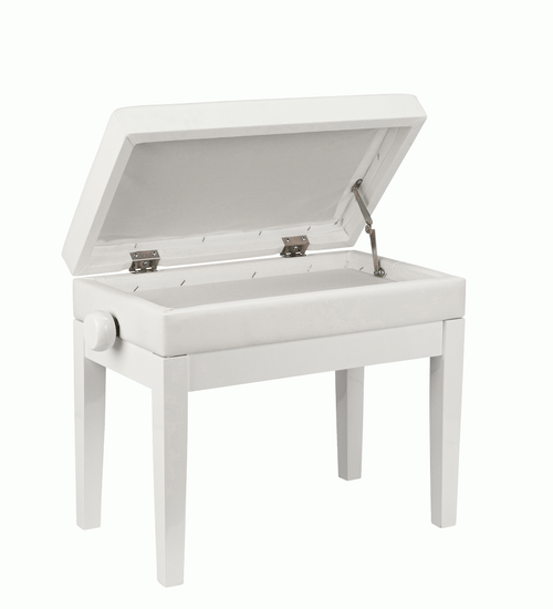 Beale BPB220WH Plush Cushion Piano Bench with Storage in White