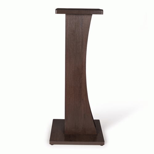 The Gator GFWELITESPKSTMNBRN Frameworks Elite Series Floor-Standing Studio Monitor Speaker Stand in Dark Walnut Brown Finish