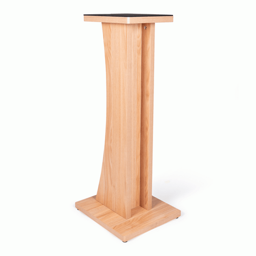 The Gator GFWELITESPKSTMNMPL Frameworks Elite Series Floor-Standing Studio Monitor Speaker Stand in Natural Maple Matte Finish