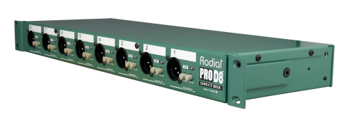 Passive 8 channel DI, Radial transformers, 19" rack-mount - 1 RU