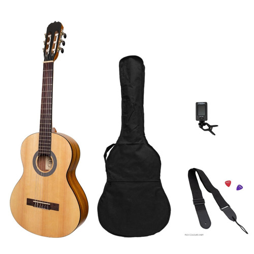 Sanchez 3/4 Size Student Classical Guitar Pack (Spruce/Koa)