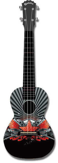 Kealoha "Starstruck" Design Concert Ukulele with Black ABS Resin Body